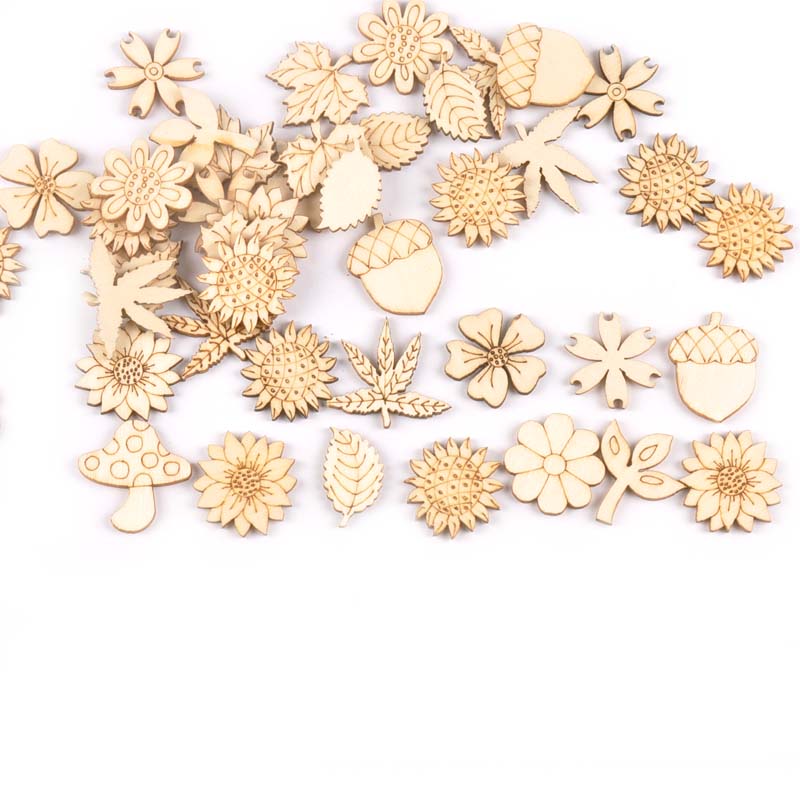 30Pcs 25-30mm Wood DIY Accesso - Embellish Craft ulasan dan harga