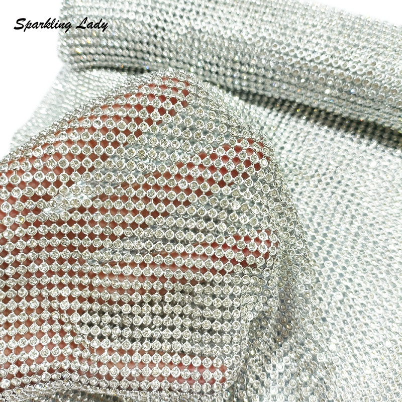 3MM Fashion Metal Rhinestone F - Crystal Mesh Fabric ulasan dan harga