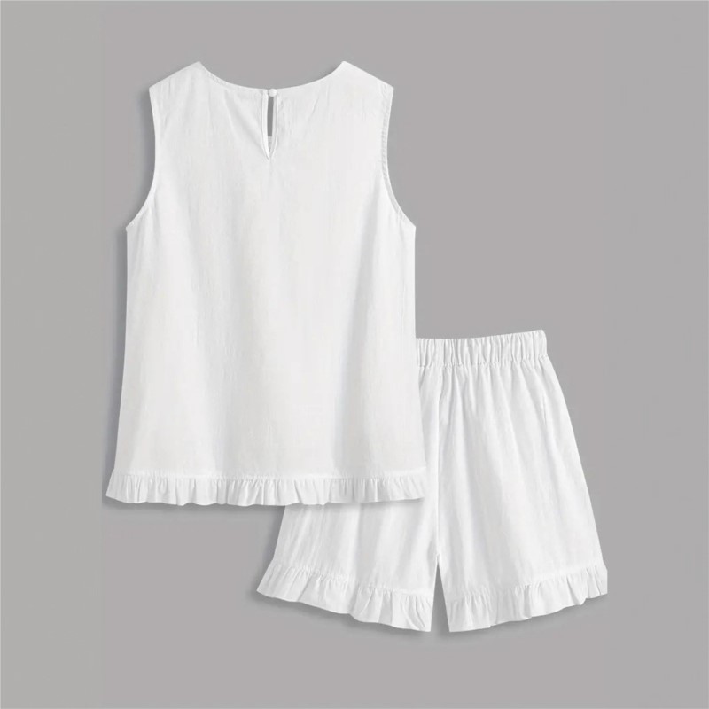 New Women Summer 2Piece Set Wh - Elastic Lace Trim ulasan dan harga