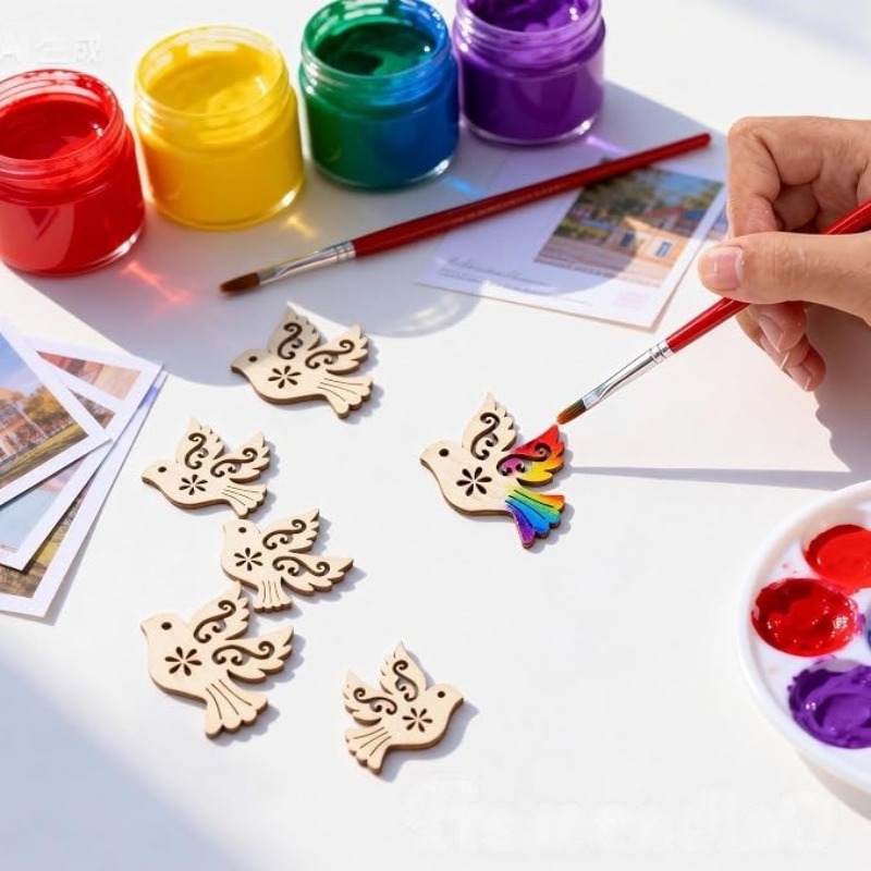 50pcs Unfinished Wooden Peace  - Embellish Craft ulasan dan harga