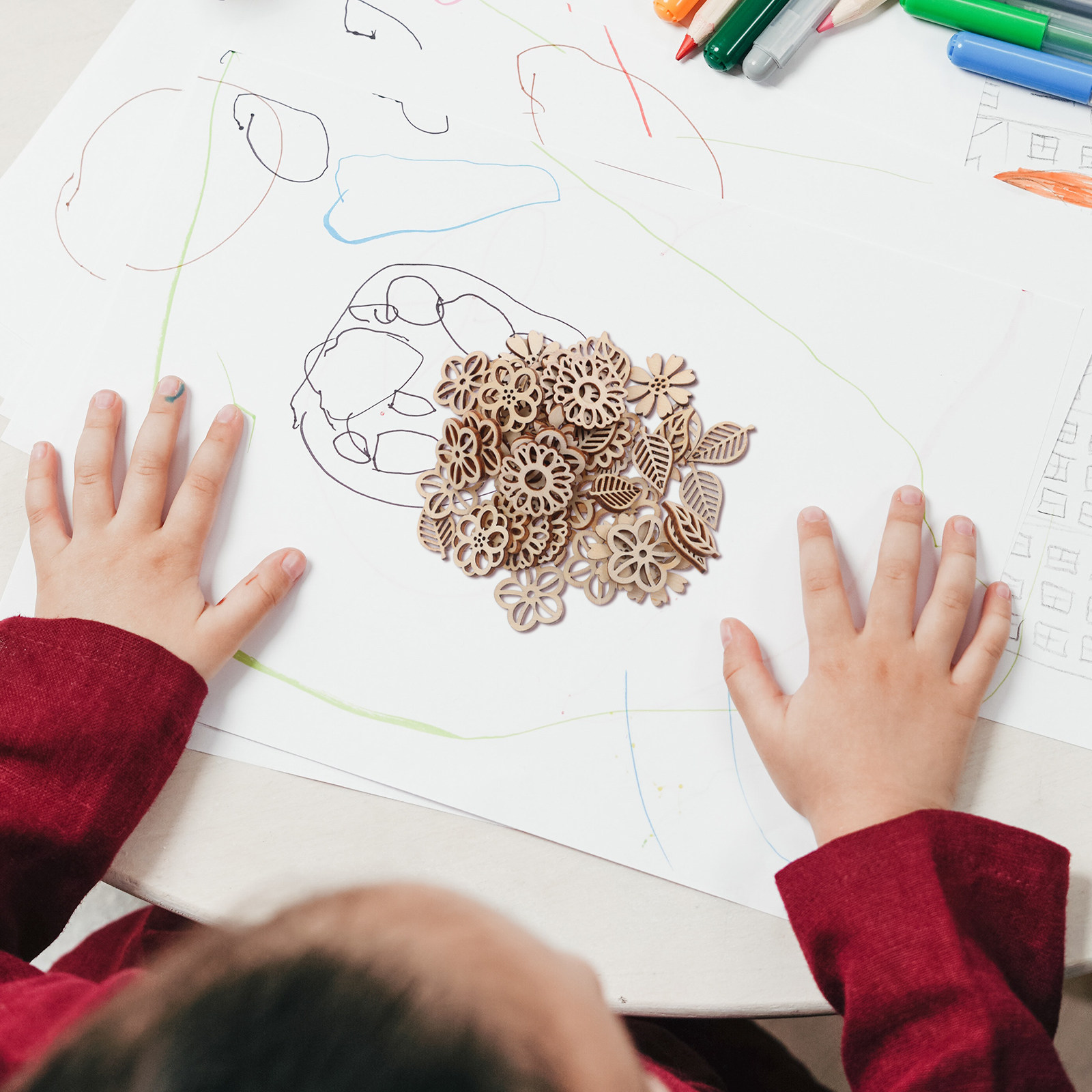 's Wooden Flower Cutouts Leaf  - Embellish Craft ulasan dan harga