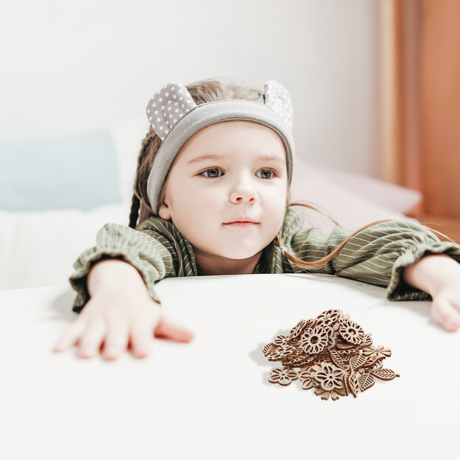 's Wooden Flower Cutouts Leaf  - Embellish Craft ulasan dan harga