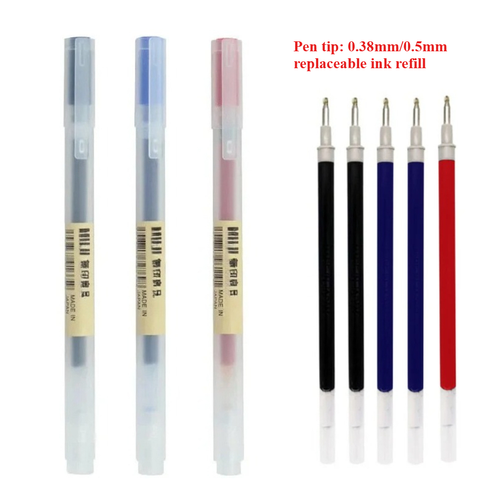 0.38/0.5mm Ink Refills Rod Han - Muji Stationery Gel Pen ulasan dan harga